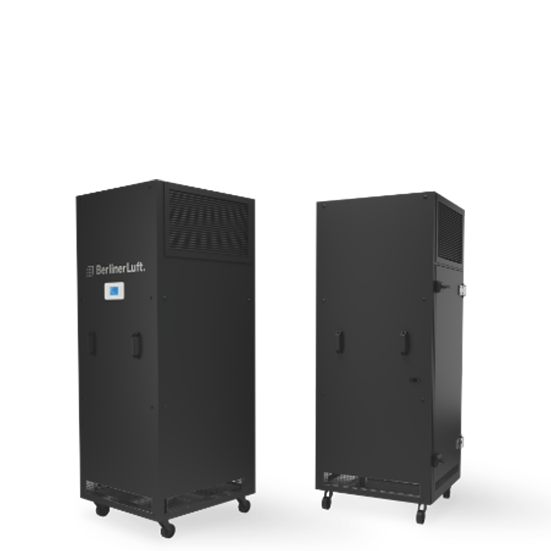 Mobiler BerlinerLuft.Pure Luftreiniger mit 2‑fach‑Filterung und UV‑C‑Entkeimung für leisen und effektiven Raumluftwechsel